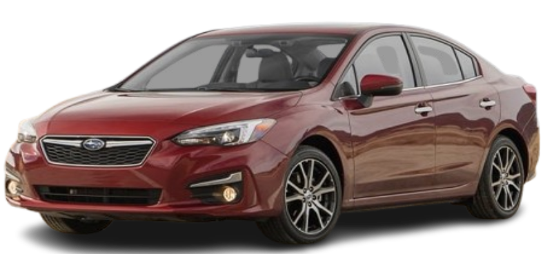 Red Subaru sedan showcasing a clean and modern design, emphasizing comfort and style for rideshare services like Tap Tap.